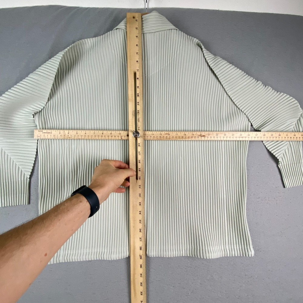 Issey Miyake Homme Plisse Pleated MC March Shirt Jacket Mens 2 frosty gray snap - Picture 14 of 16